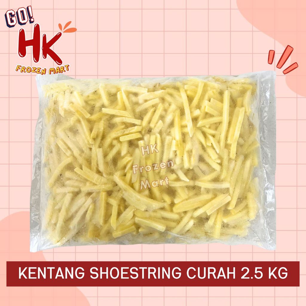 

Kentang Shoestring Curah 2.5kg | kentang goreng murah HK Frozen Mart