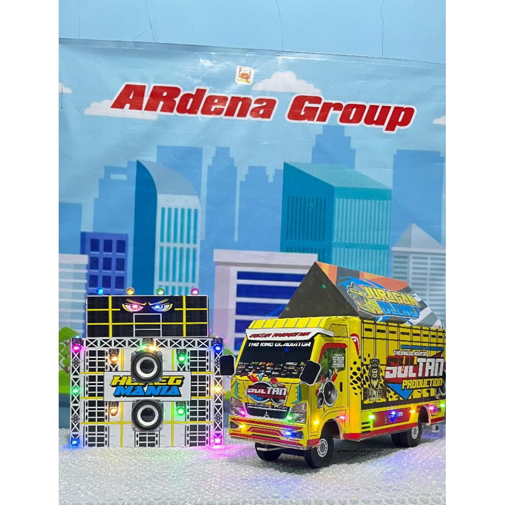 Miniatur truk oleng sound horeg/sound system mainan anak viral murah