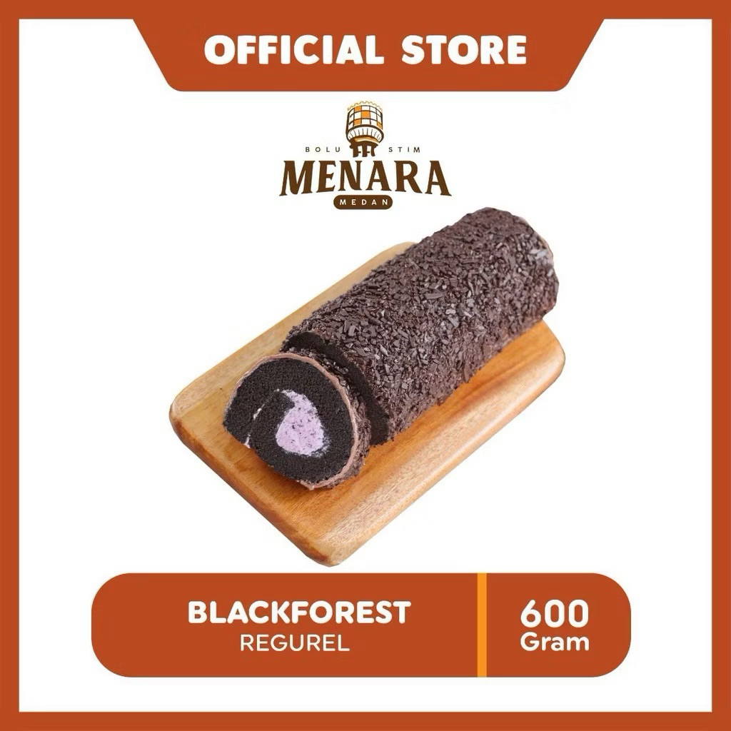

Bolu gulung Menara Black Forest - Reguler Pack (600 gr)