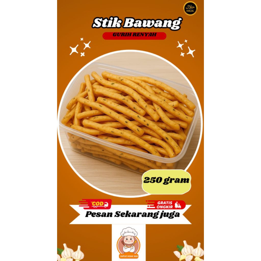 

stik bawang renyah gurih 250 gram