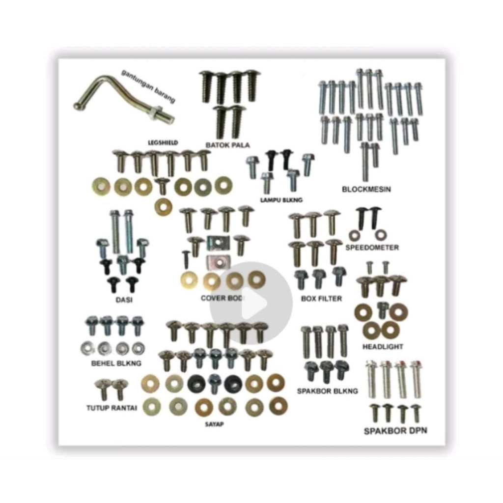 Baut Lengkap Full Set Body Bodi kawasaki kaze R