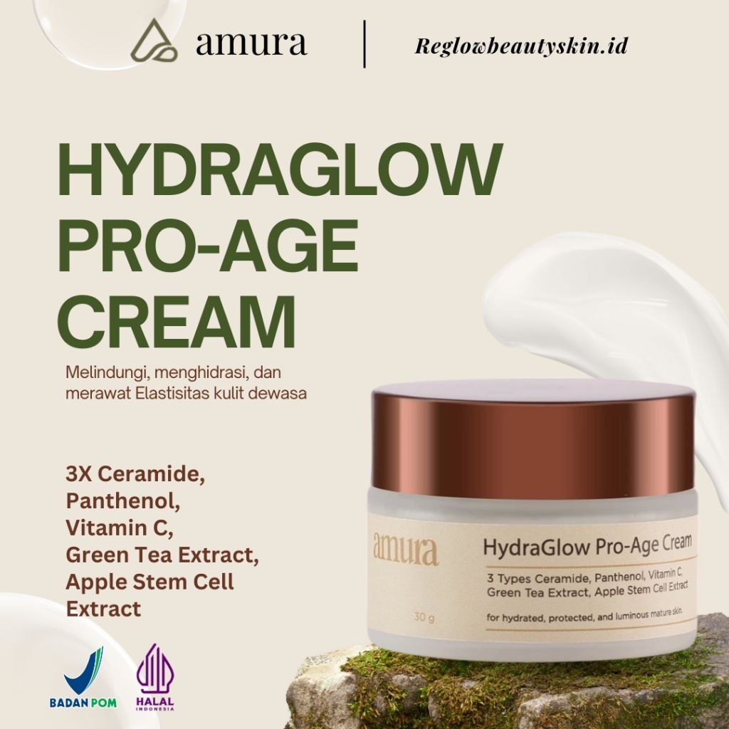 Amura HydraGlow Pro-Age Day Cream 30g | 3X Ceramide Memperkuat Skin Barrier Melembapkan Wajah
