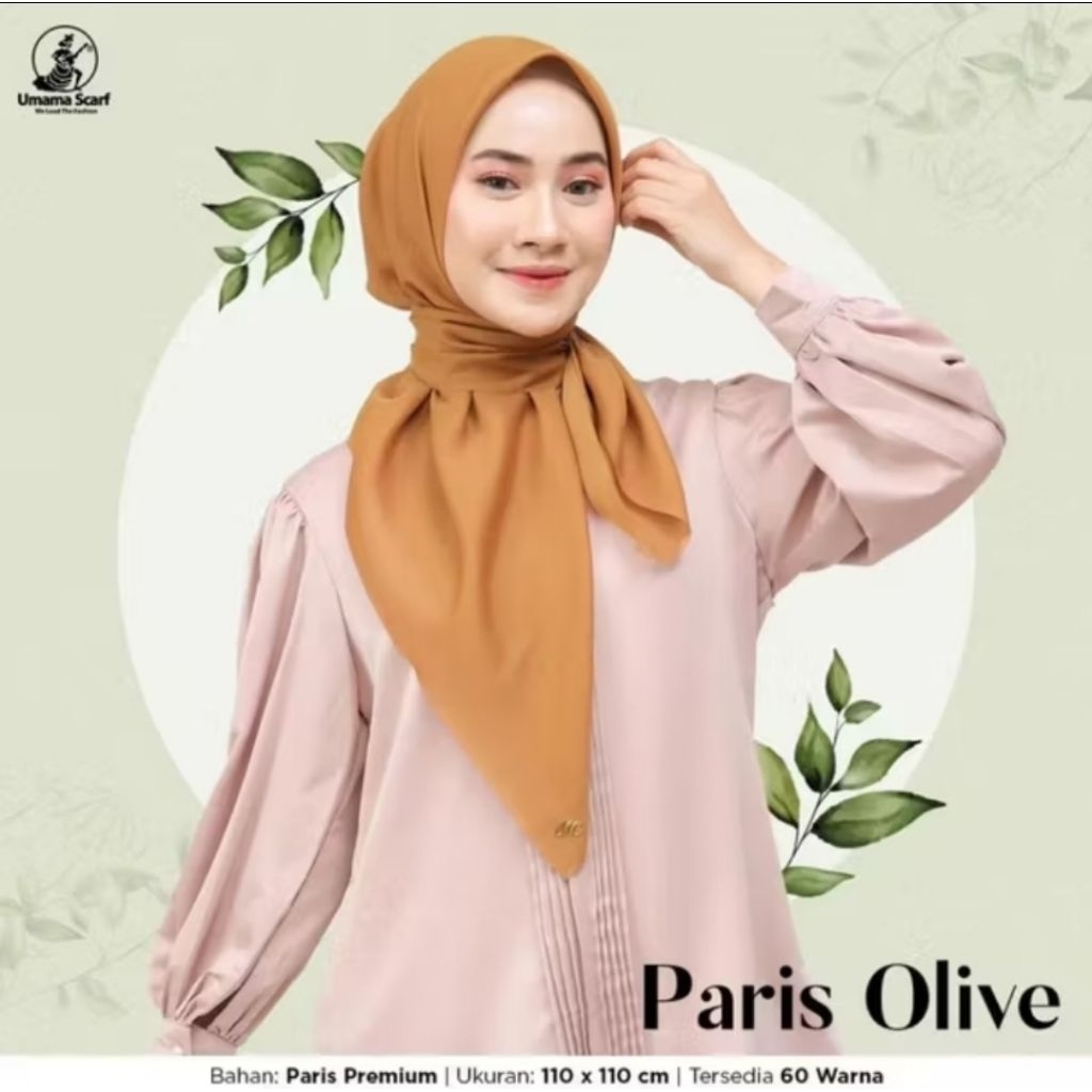 Jilbab PARIS OLIVE LC Umama Scarf Kerudung paris premium paris olive 110x110