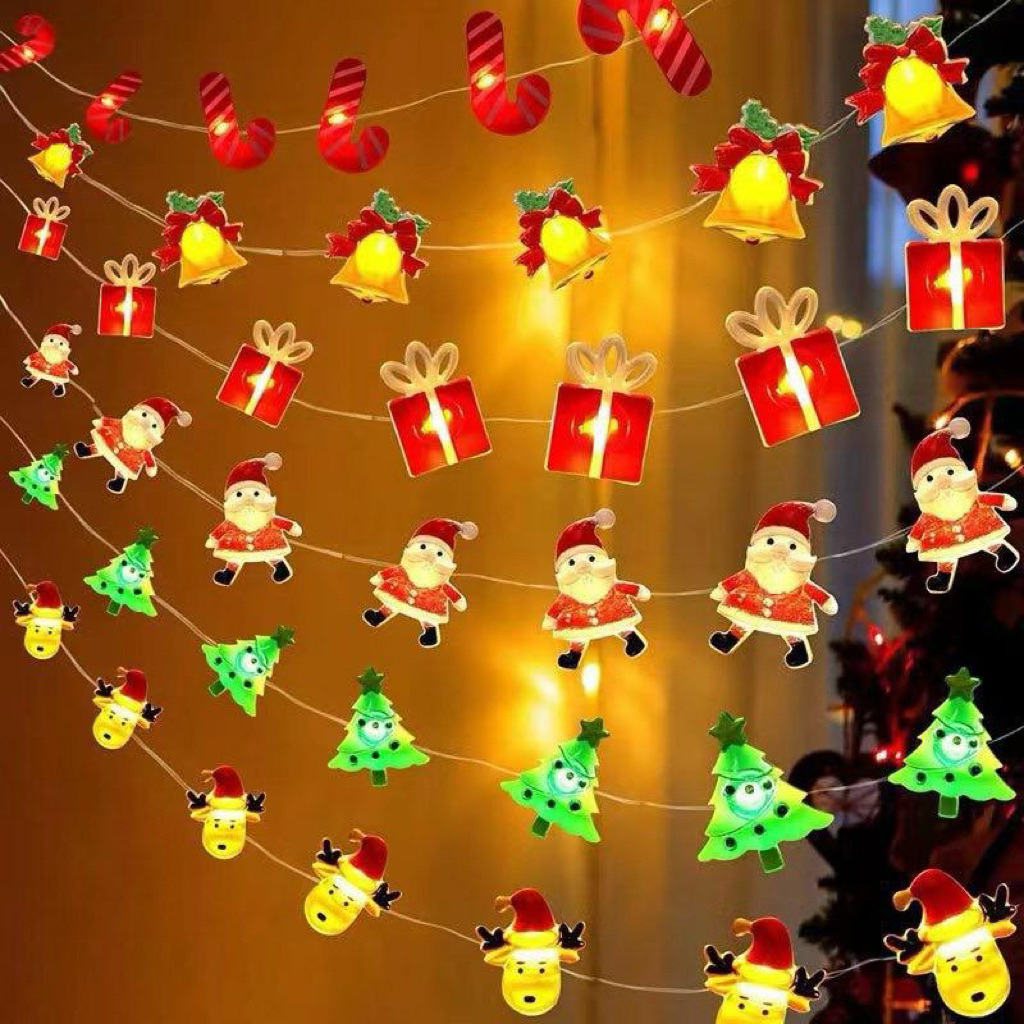lampu LED 2 meter BATRE natal / lampu dekorasi pohon natal christmas/ lampu string natal / lampu dek