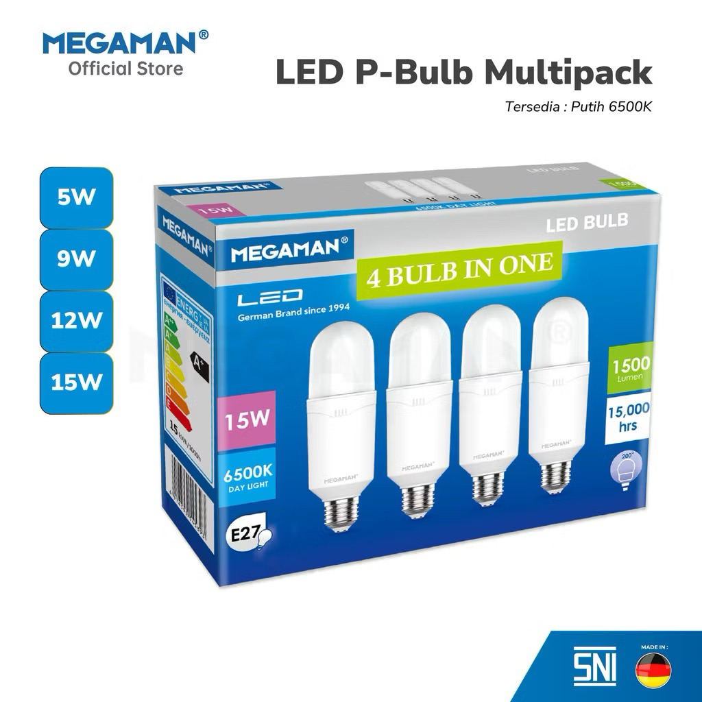 LAMPU STIK MEGAMAN 5w , 9w , 12w , 15w