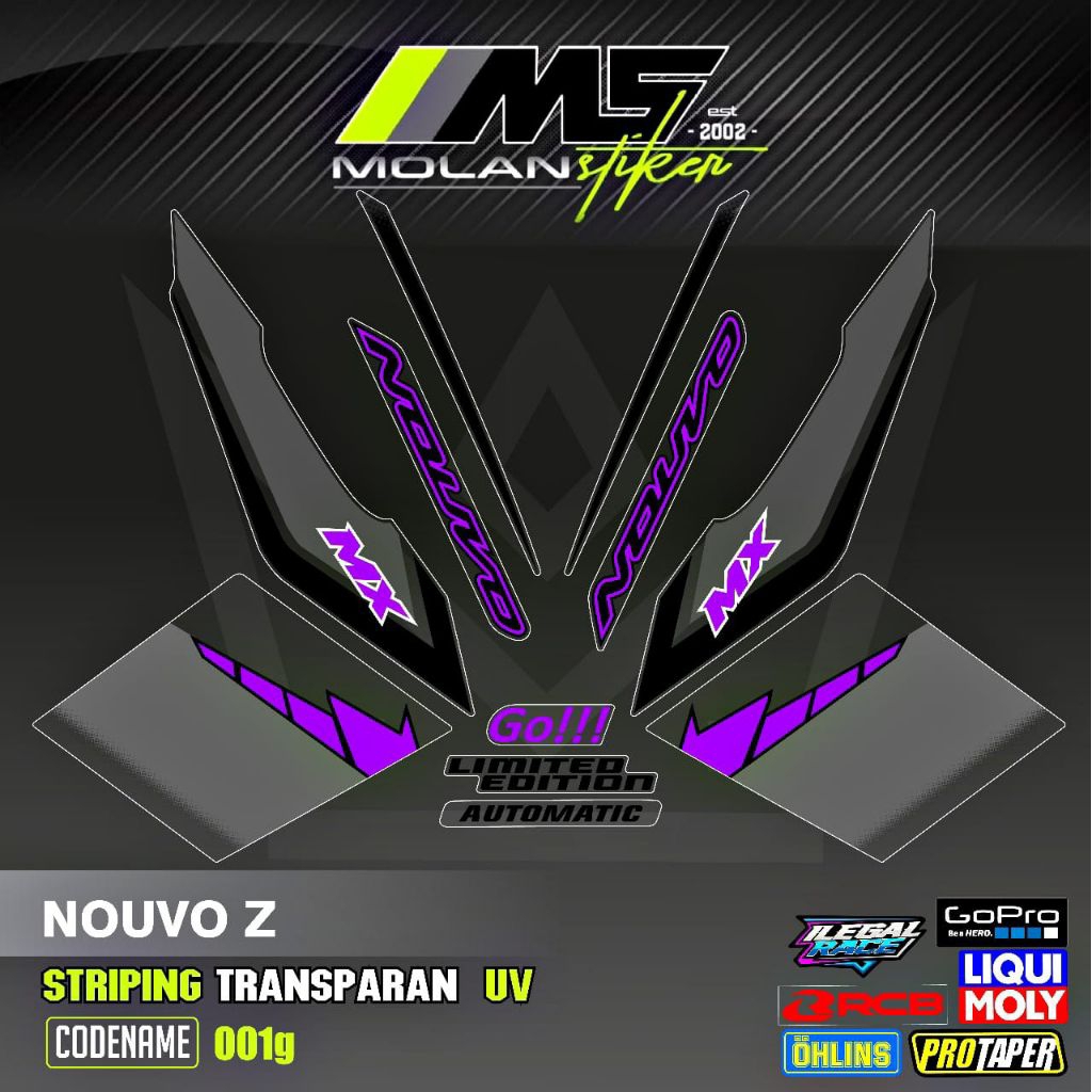 Decal Sticker Striping Variasi Transparan Uv Nouvo Mx Go Nouvo Z Yamaha Nouvo 110 Striping Nouvo Tra