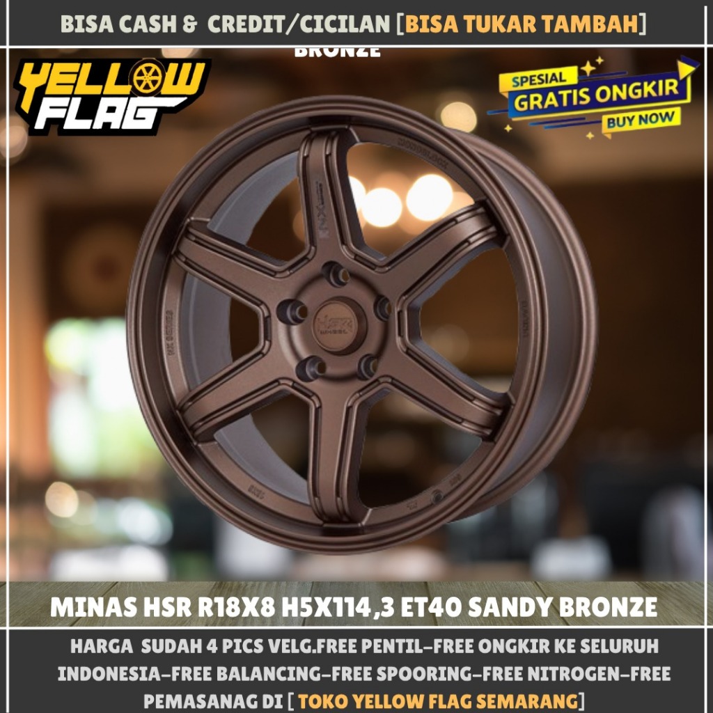 Promo Murah Velg Hsr Minas R18 Pcd 5x114,3 Bronze Creta Stargazer Biante Voxy Brv Dll Hsr Ring 18