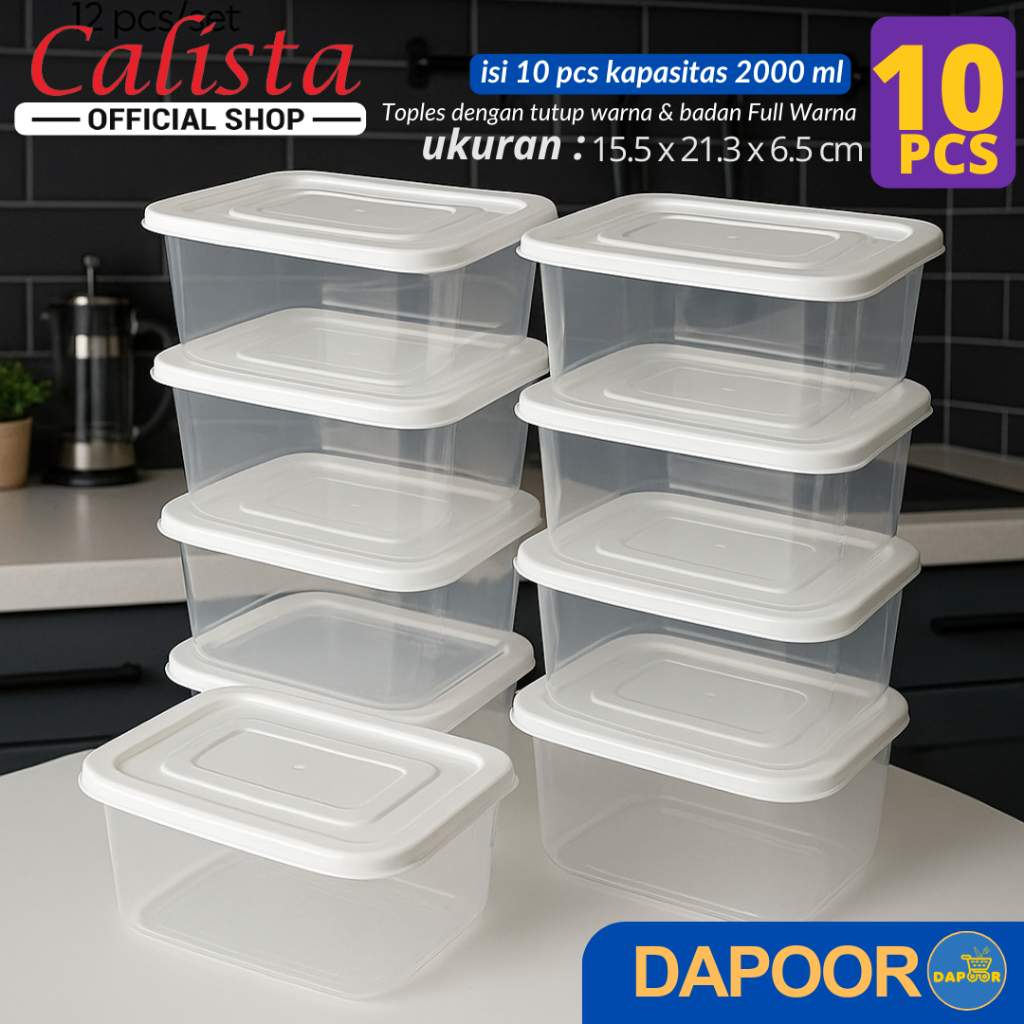 FOOD KONTAINER CALISTA RUMOI SET 10 TOPLES PLASTIK BENING CALISTA RUMOI TOPLES KULKAS TEMPAT KOTAK W