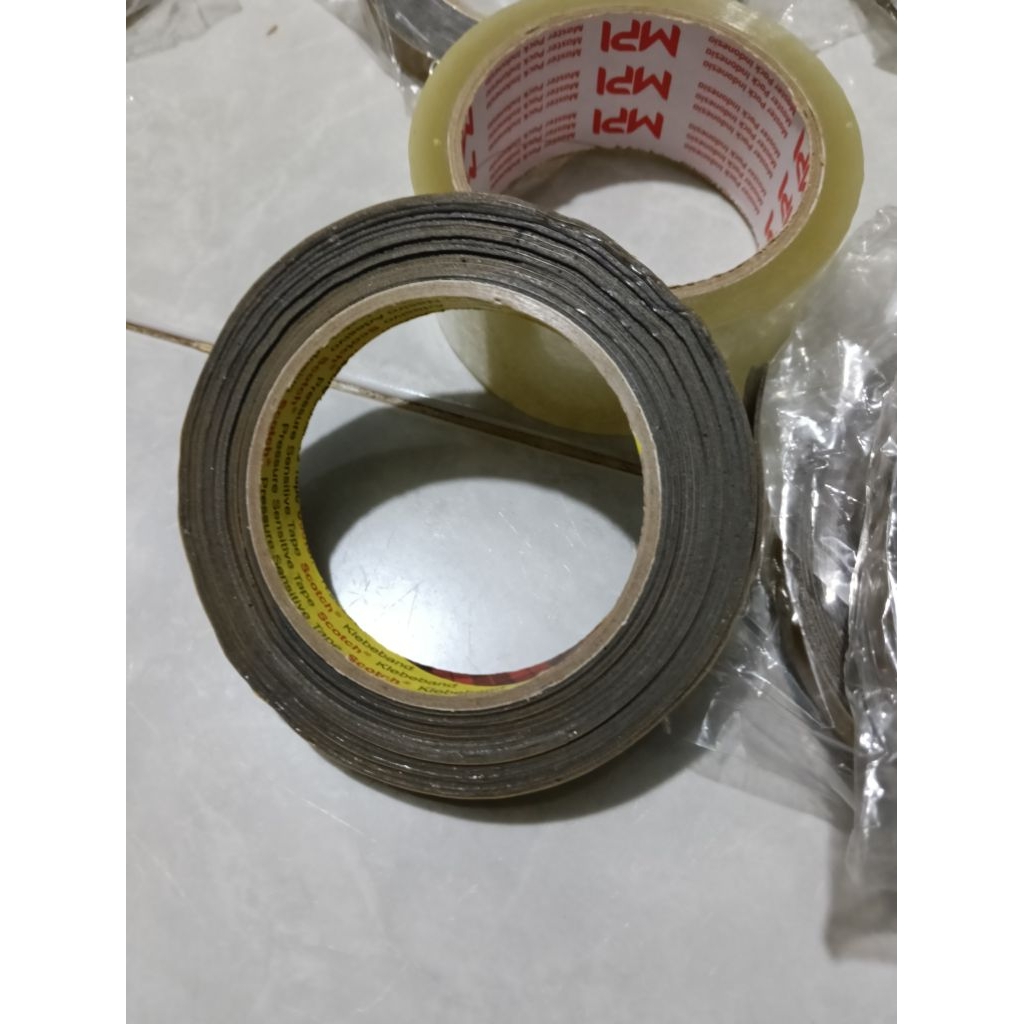 lem double tape 3m original warna coklat isolasi bolak balik 3m