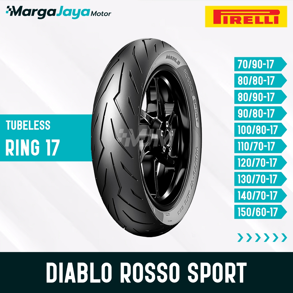 Ban PIRELLI DIABLO ROSSO SPORT TL Ring 17 70/90-17 80/90-17 90/80-17 100/80-17 Ban Motor Tubeless