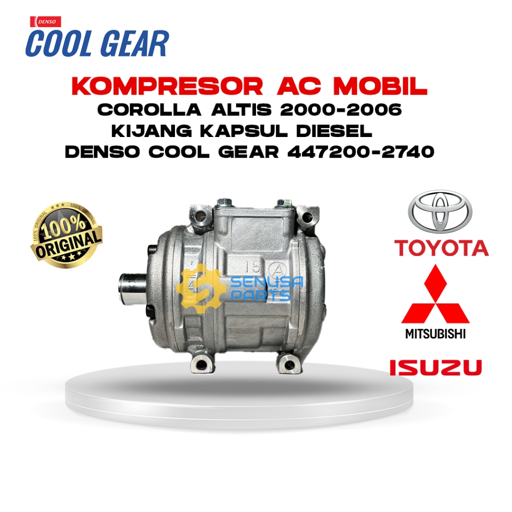 Kompresor AC Mobil Kijang Kapsul Diesel, Corolla Altis 2000-2006 Original Denso Cool Gear 447200-274