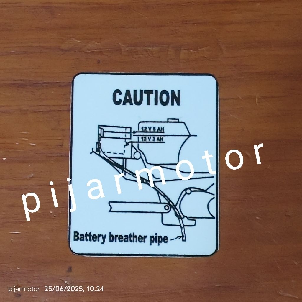 Label Manual Battery Stiker Perhatian Jalur Hawa Selang Aki Suzuki RC 80 100 Bravo Sprinter Crystal 