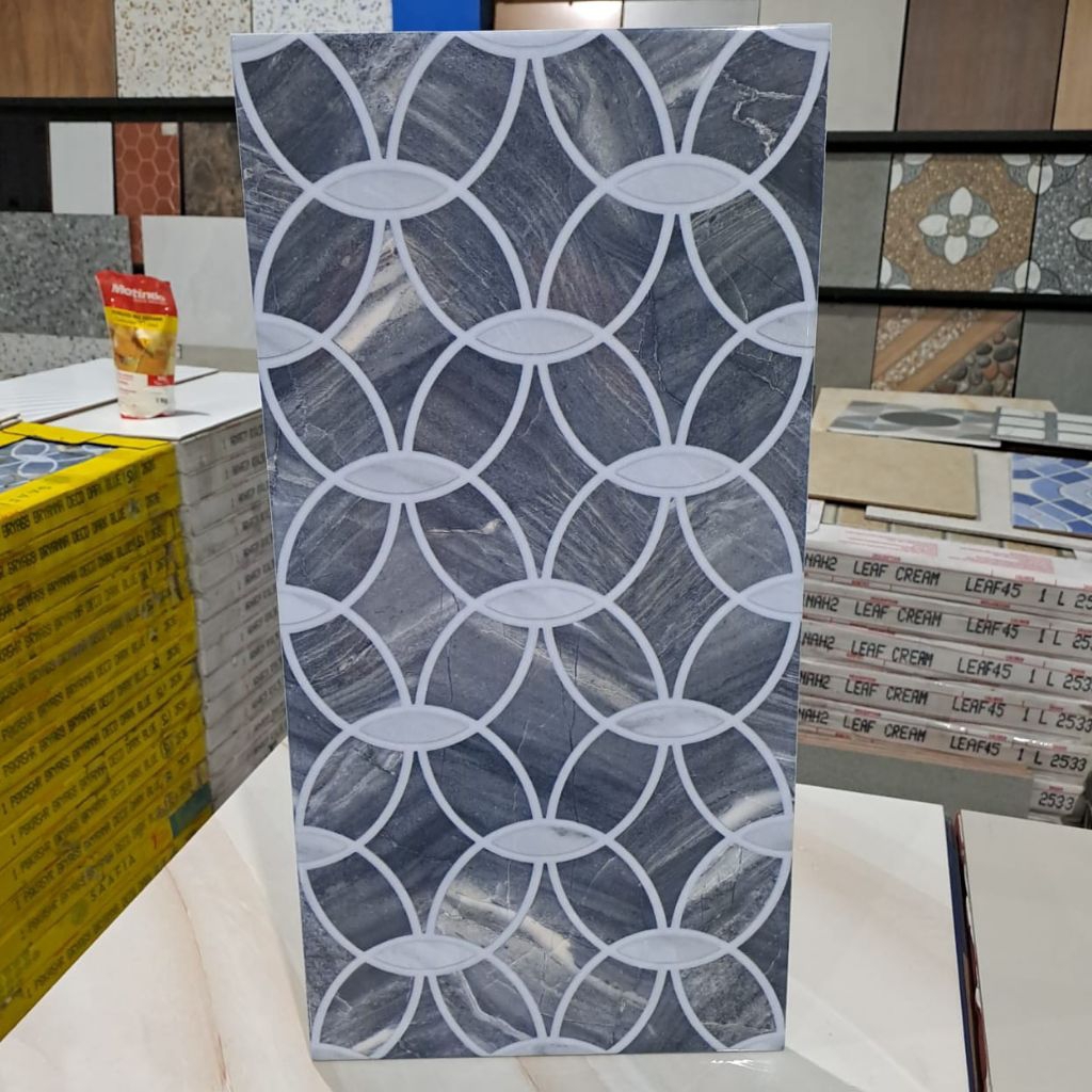 (Ongkir Diluar Aplikasi) Keramik Dinding Glossy 30x60 BRYANNA DECO DARK GREY Mulia