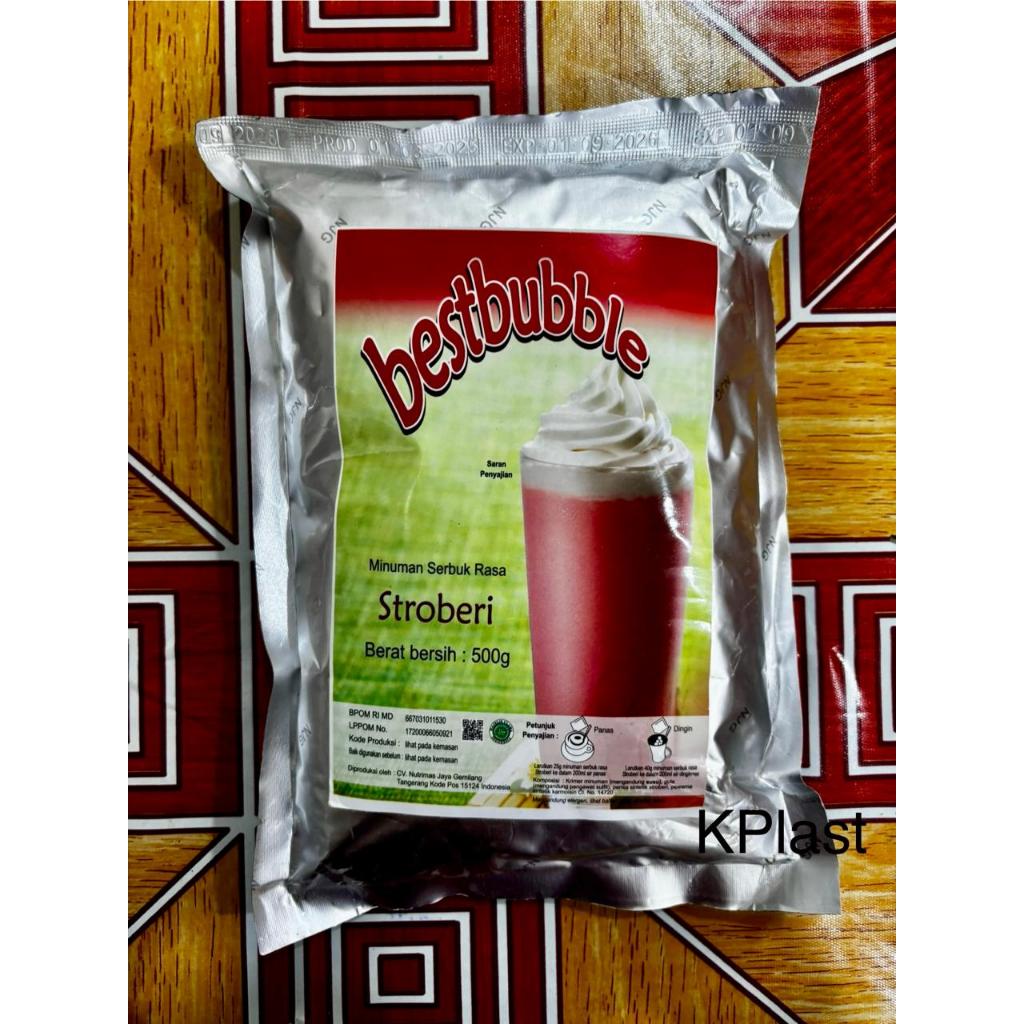 

Minuman Serbuk Rasa Stroberi Bestbubble 500 gram