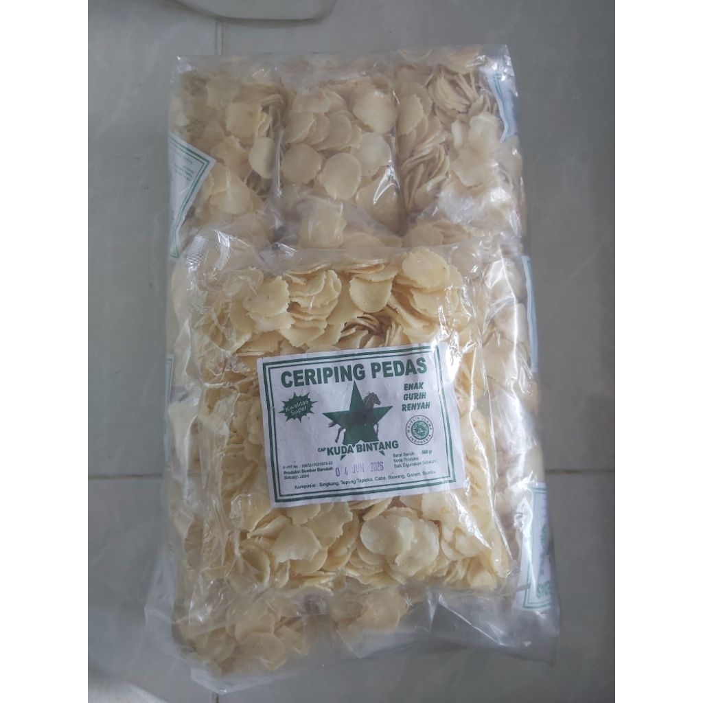 

kerupuk ceriping/ singkong pedas 500 gr cap kuda bintang