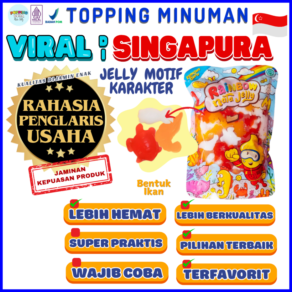 

JellyMotifKarakterToppingMinumanKombinasi JAGOAN FOOD Sirup Gula Aren Brown Sugar Syrup - Jelly Motif Karakter 500 Gram | Cocok Untuk Semua Jenis Minuman