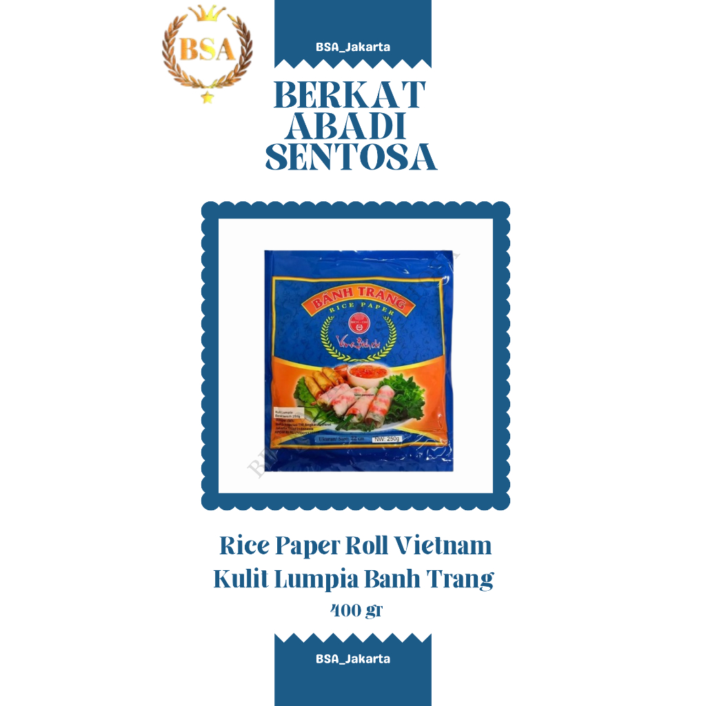 

Rice Paper Roll Vietnam Kulit Lumpia Banh Trang 22 cm (400 gr)