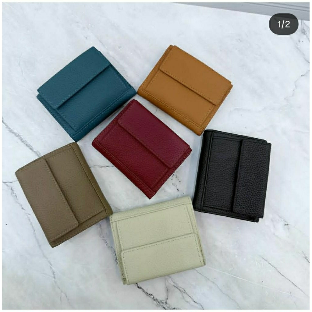 [GENUINE LEATHER] DOMPET LIPAT KECIL WANITA KULIT SAPI ASLI