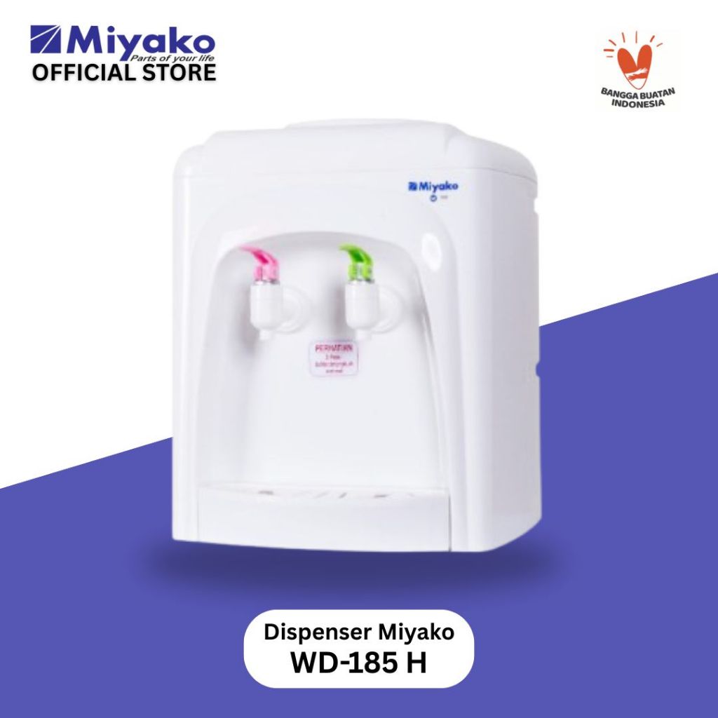 Dispenser Miyako WD185H Panas dan Normal - dispenser Meja galon atas