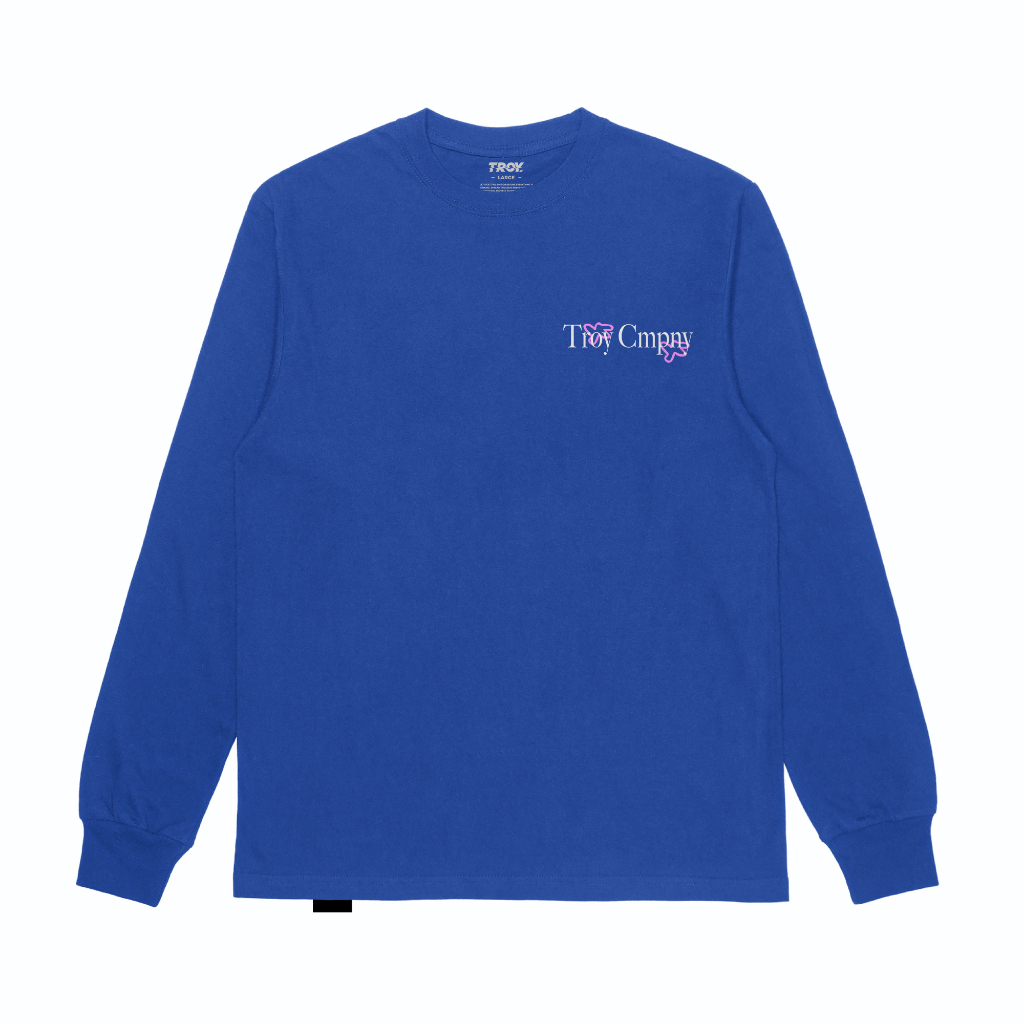 Troy Company Longsleeve Tshirt Royal Blue Bloomed Life - Kaos Lengan Panjang Biru Benhur LS 3160
