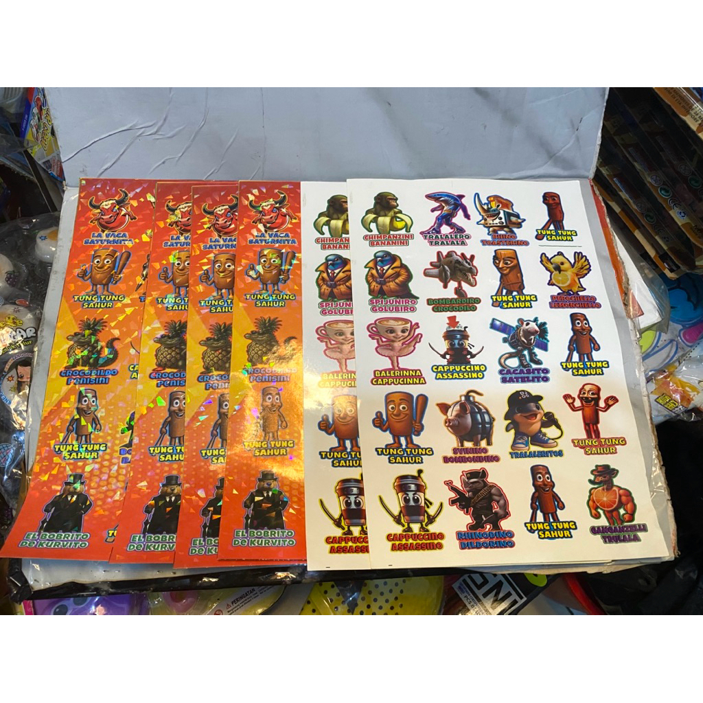 

10Lembar Sticker Tung Tung Sahur Hologram