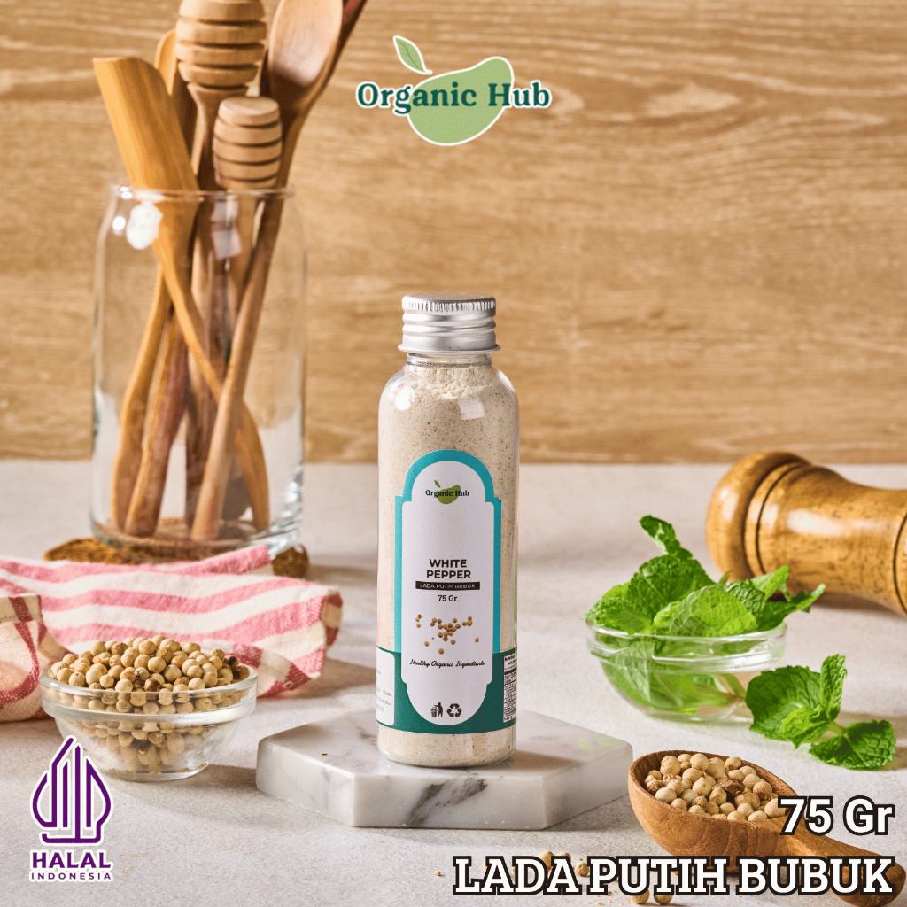 

Organic Hub Lada Bubuk Putih Premium Quality Rempah Bumbu Masak Dapur White Pepper Powder 75gr