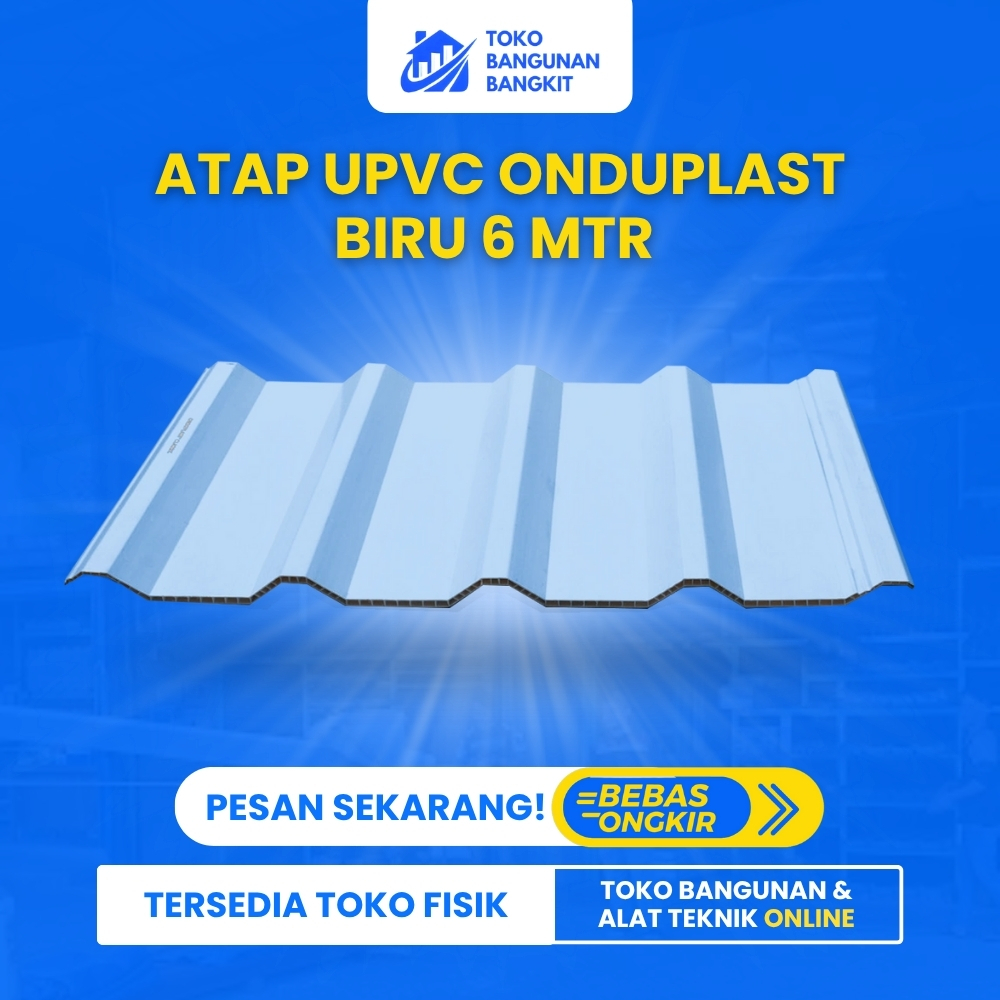 Atap UPVC Onduplast Biru – Alternatif Alderon Kualitas Premium (Panjang 6 meter)
