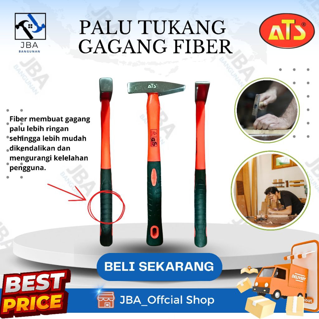 Palu Tukang Gagang Fiber ATS / Palu Tukang Gagang / Palu / palu kayu /plau kambing / palu mini /palu