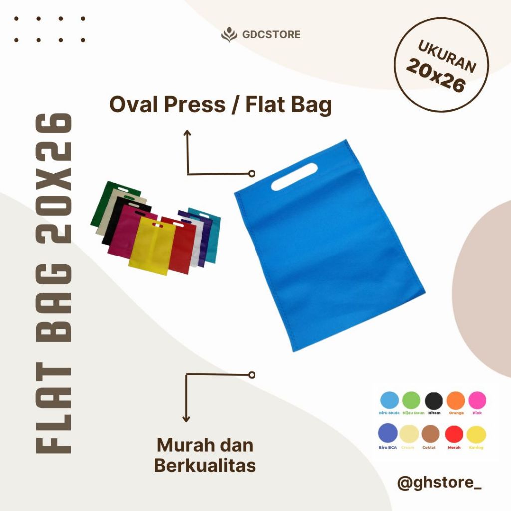 

Harga PER Kodi pahe ( PAket HEmat ) Goodie Bag Oval uk 20x26 70gsm/ tas spunbond