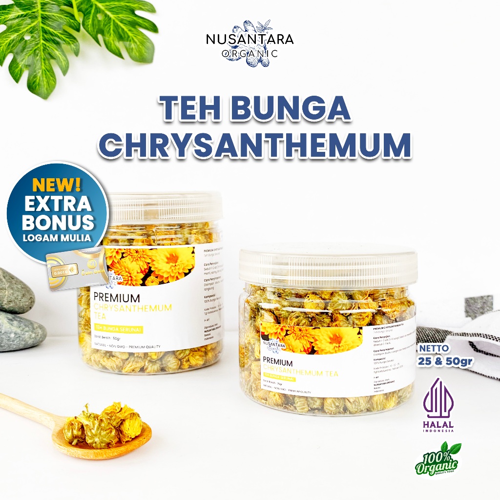 

Nusantara Organic Teh Bunga Chrysanthemum Natural Golden Crysant Minuman Herbal Krisan Emas