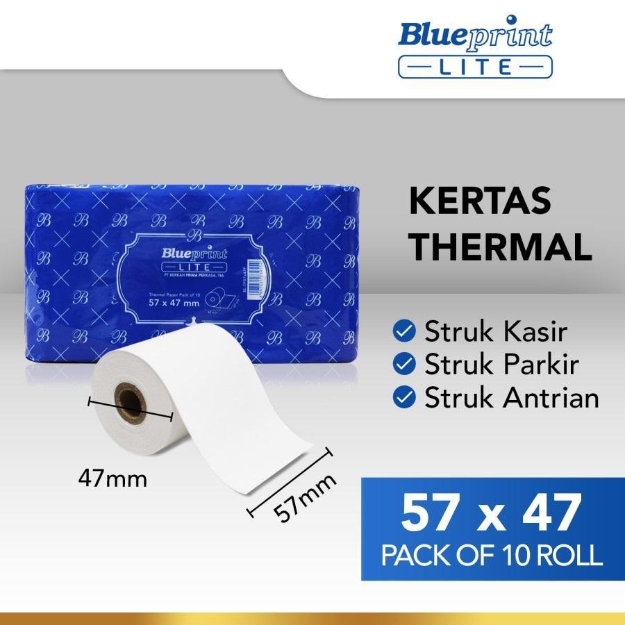 

KERTAS THERMAL BLUEPRINT LITE 57x47 mm, 57 x 47 mm - 1 Pack ISI 10 ROLL