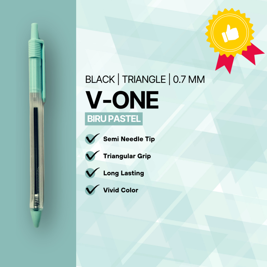 

Pulpen V-One Pastel Warna Biru/Soft Blue/Tinta Hitam/0.7 MM (1 Pcs)