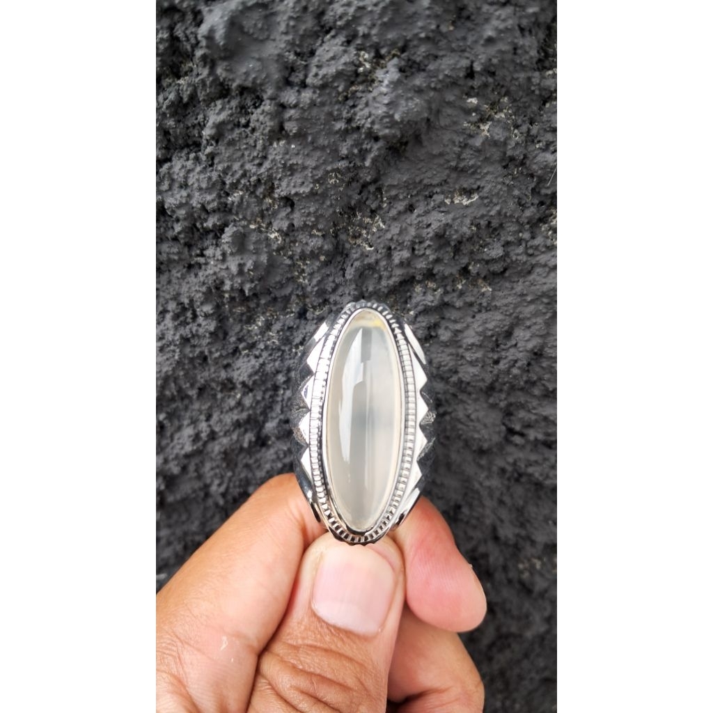 CINCIN BATU AKIK ANGGUR PACITAN MODEL PANDAN SUTRA RING MONEL CUSTOM SIZE 8