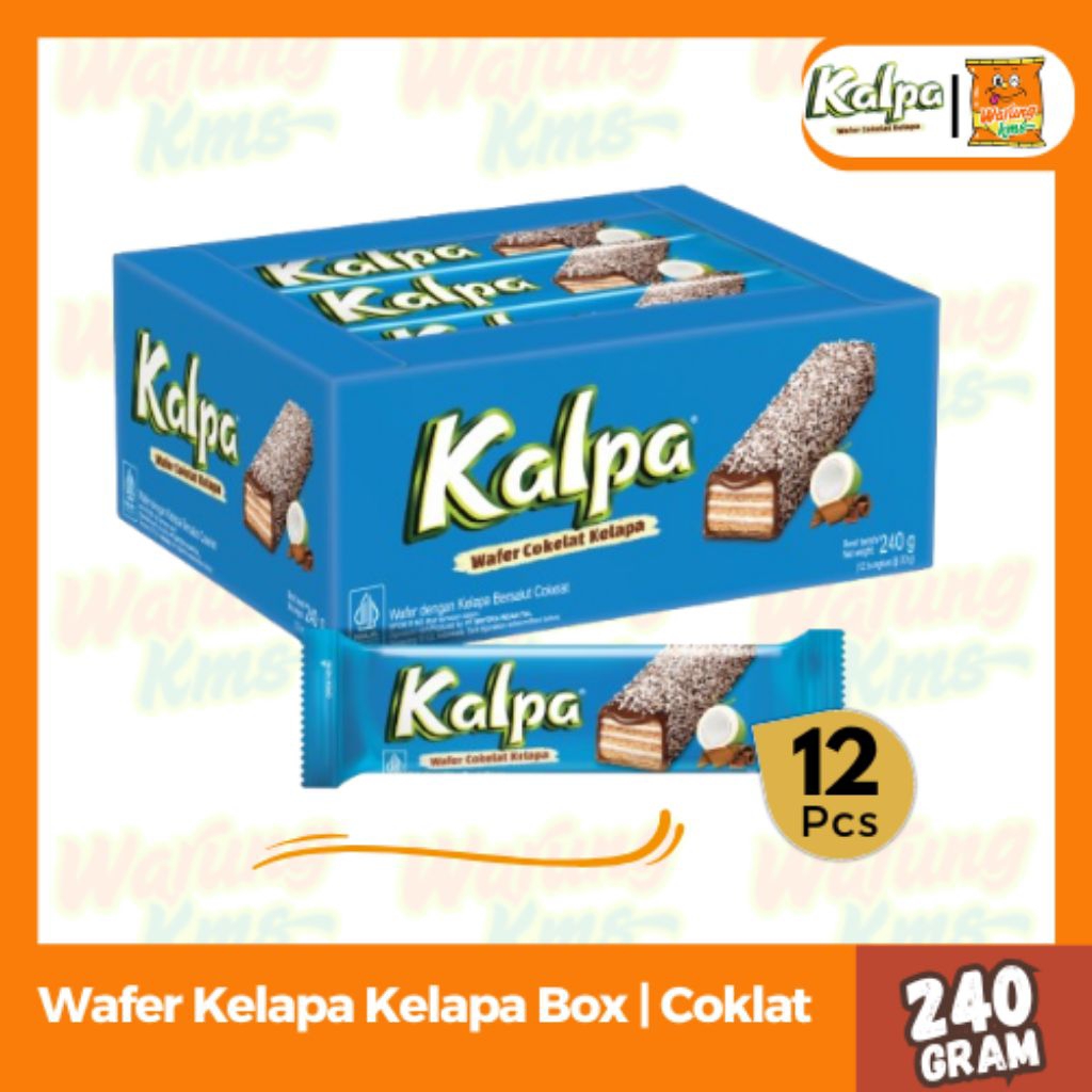 

Wafer Kalpa Cokelat Kelapa Renyah Box isi 12pcs @20g Enak