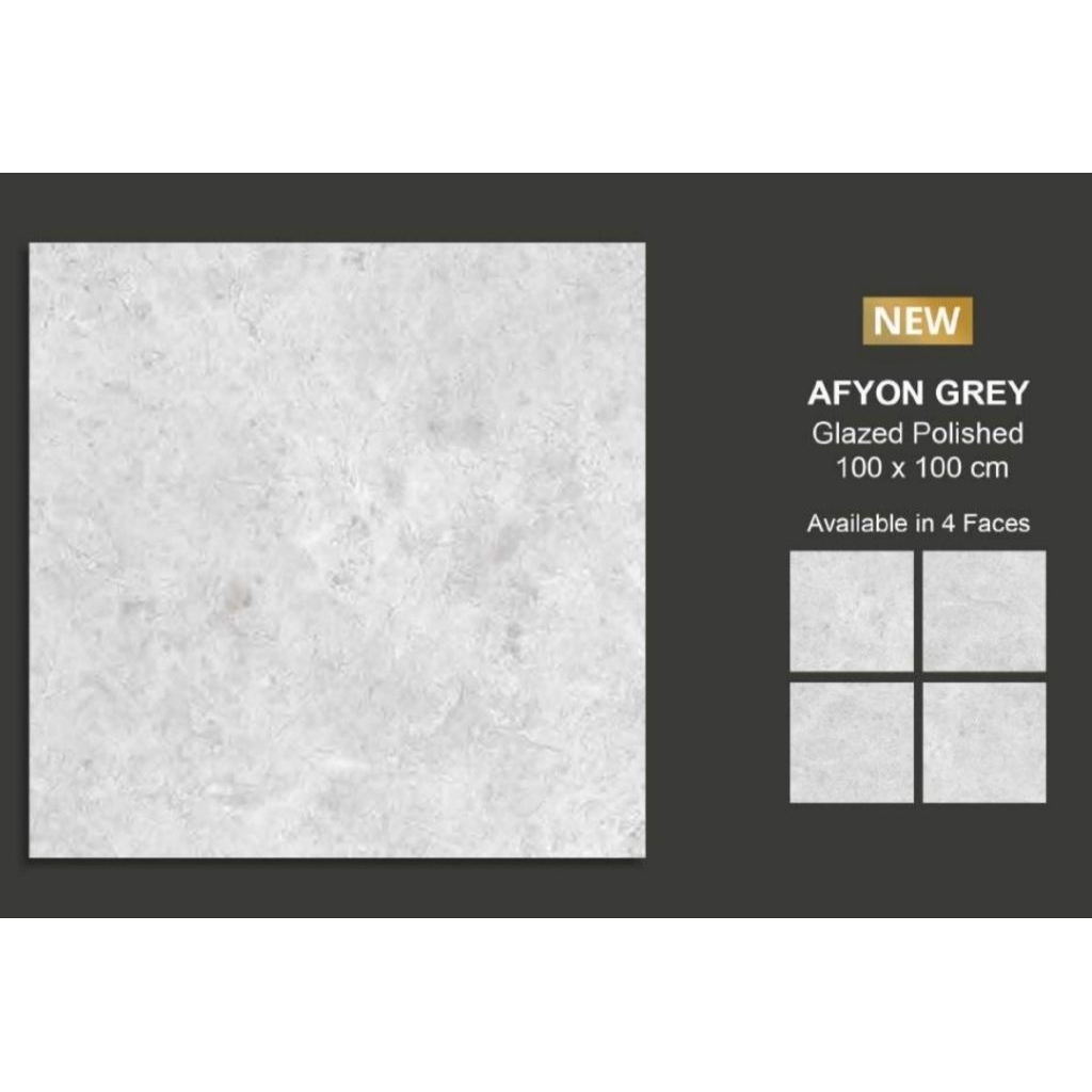 GRANIT MEREK VALENTINO GRESS TYPE AFYON GREY UKURAN 100X100 GLAZED POLISHED