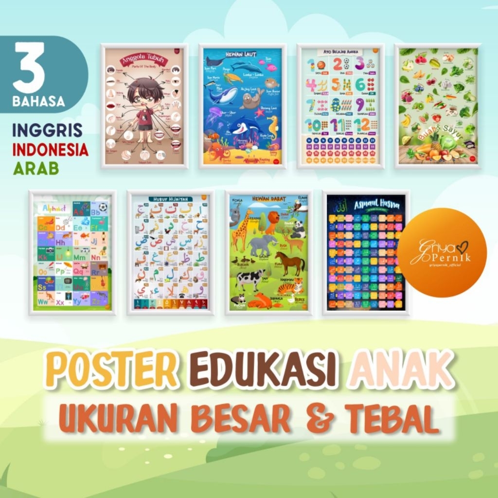 POSTER ANAK | POSTER EDUKASI |POSTER ANAK PAUD | POSTER EDUKASI ANAK TK | POSTER ANAK PAUD |
