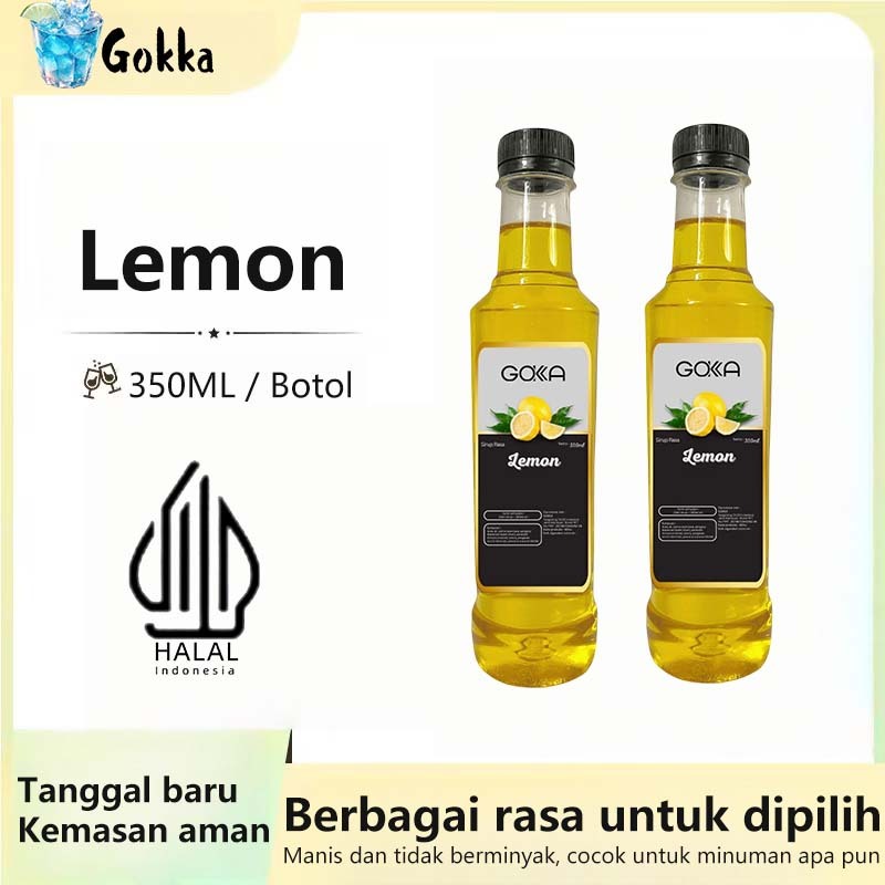 

GOKKA Sirup Minuman Rasa Lemon 350ml Syrup / Sirup Lemon Sertifikasi Halal