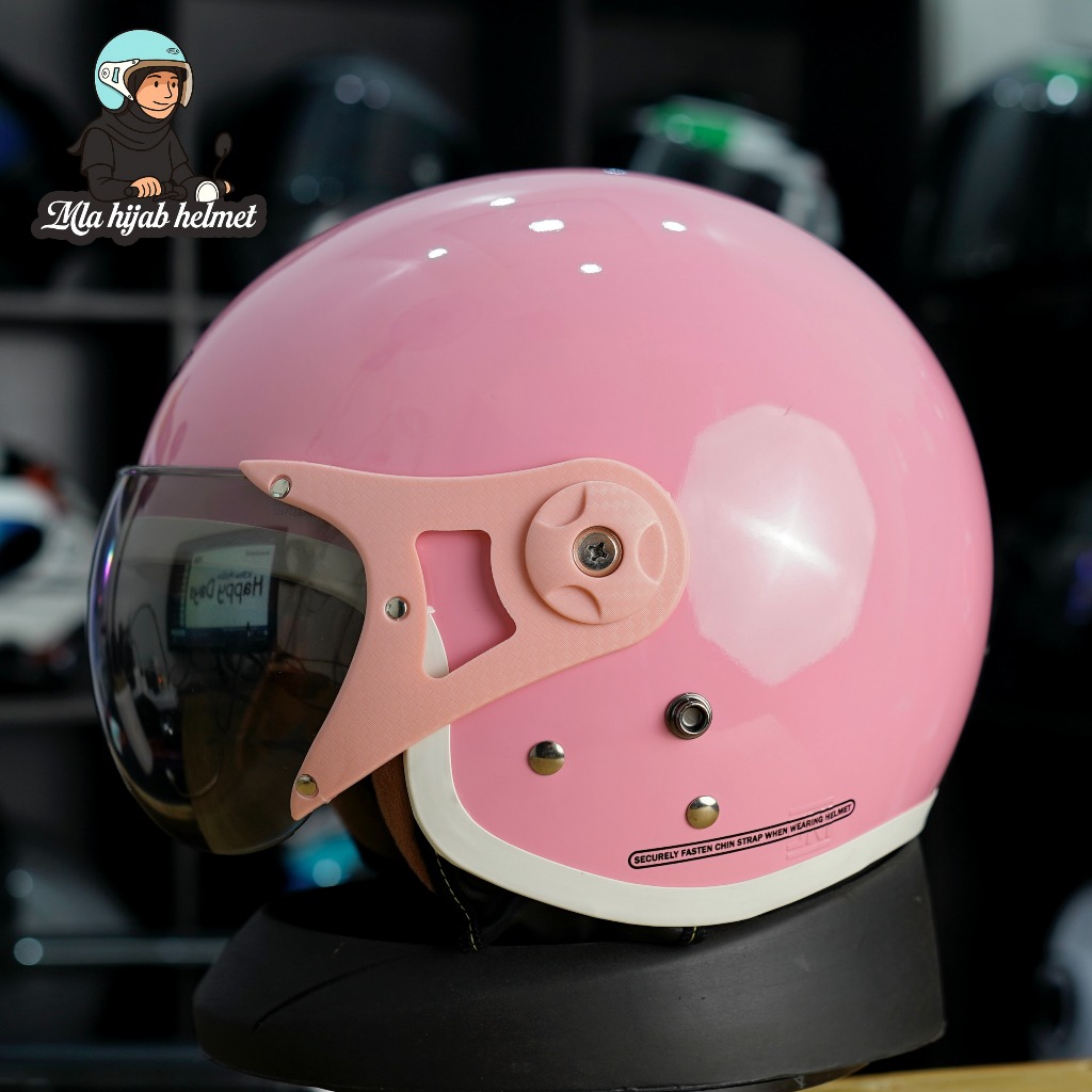Helm Bogo Retro hijab Dewasa Full Leher Wanita Motor Sni Helm Retro hijab MLA SNI COD