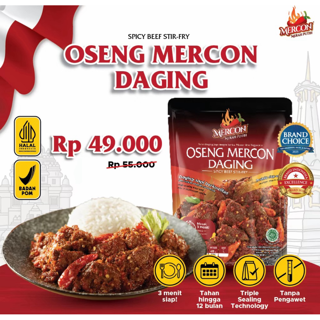 

( PROMO ) MERCON MERAH PUTIH 1 PACK OSENG DAGING MERCON MERAH PUTIH (150 GRAM)