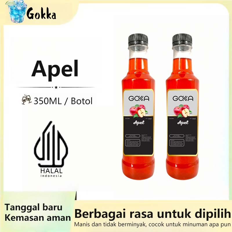 

GOKKA Sirup Minuman Rasa Apel 350ml Syrup / Sirup Apel Sertifikasi Halal