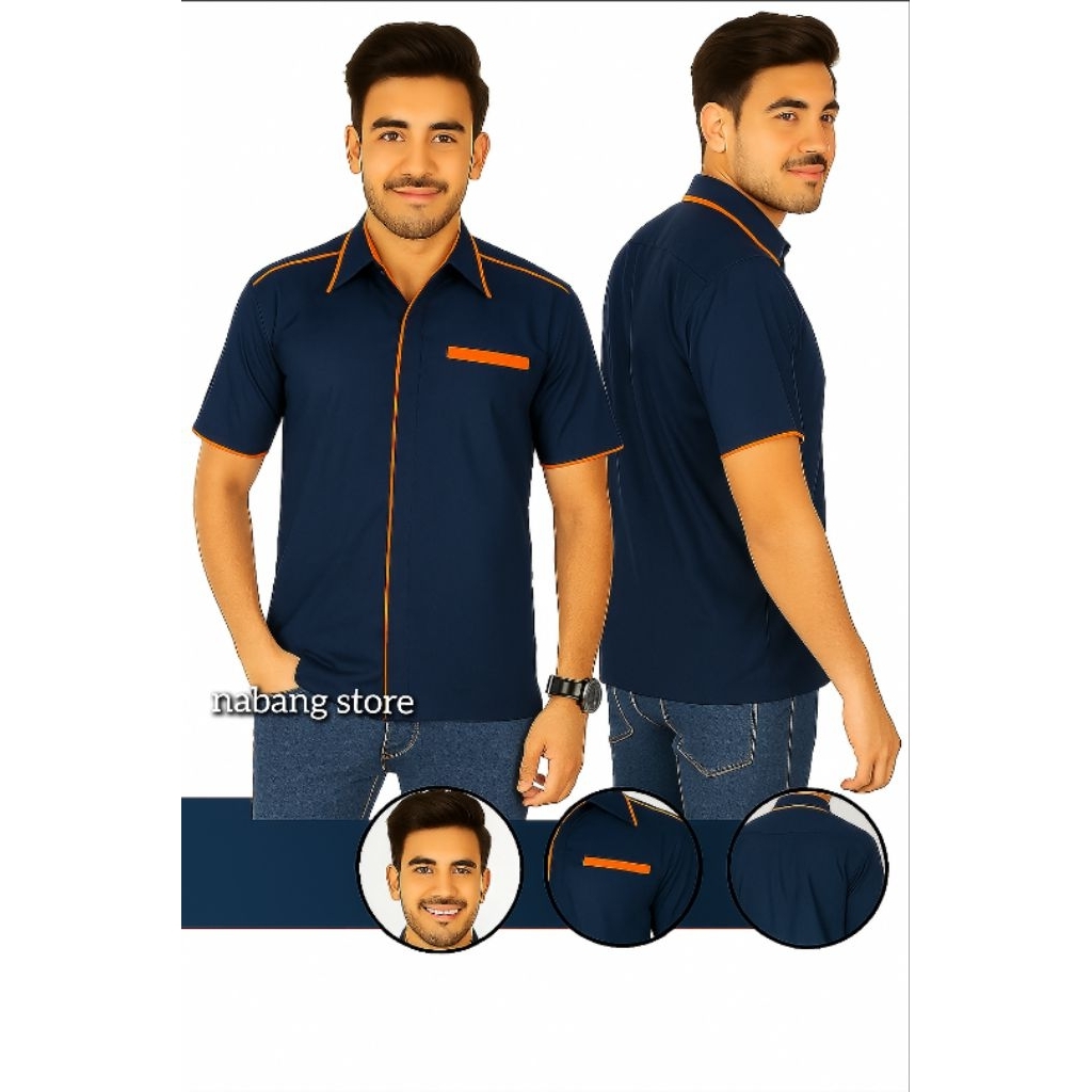 DNL 067 Kemeja Seragam Kerja Kantor , Kemeja Seragam Kerja OB, Kemeja Seragam Kerja Karyawan, Kemeja