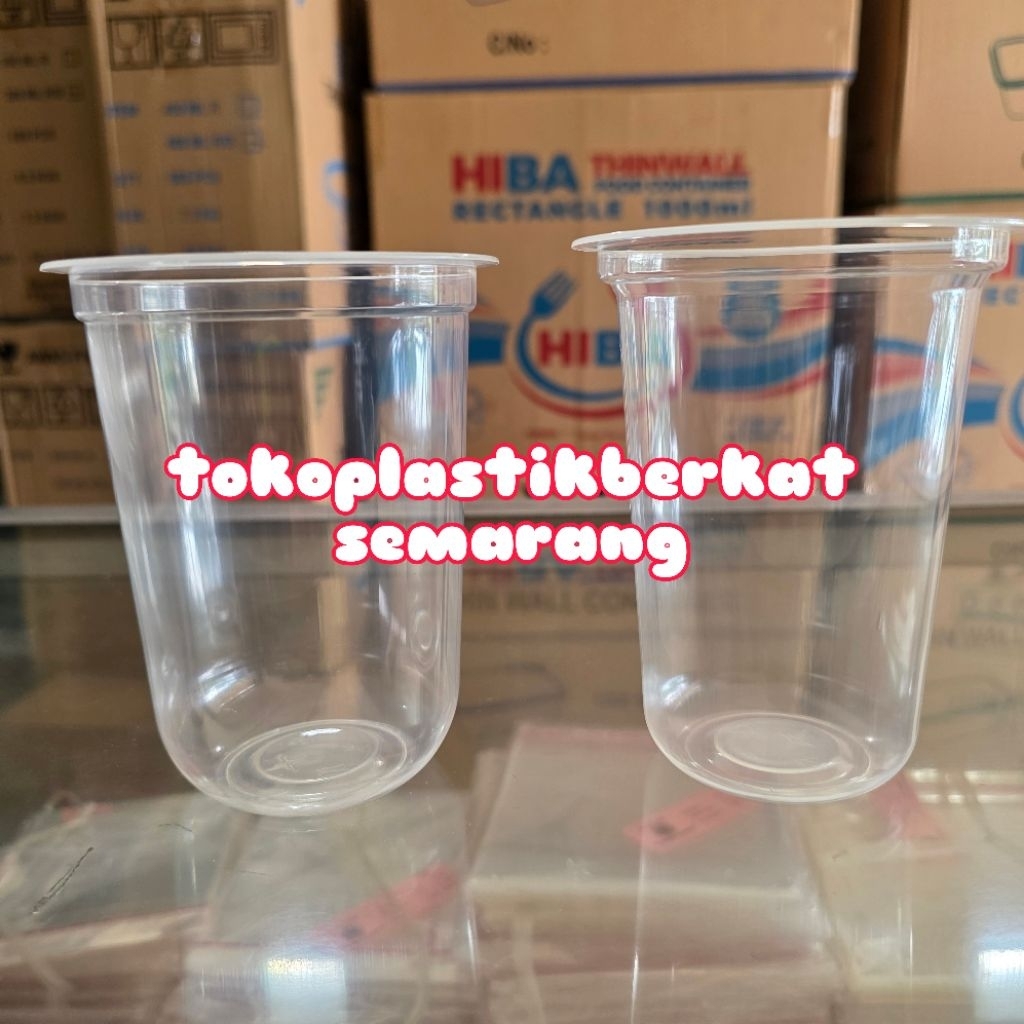 Cup Oval / Cup Plastik 12 oz / 14 Oz / 16 Oz  STARINDO GELAS OVAL