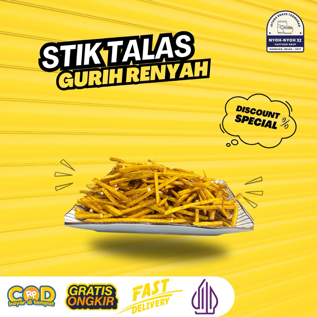 

Stik Talas Goreng 250g - Giruh, Renyah, Cemilan pas Untup Teman Ngumpul Keluarga