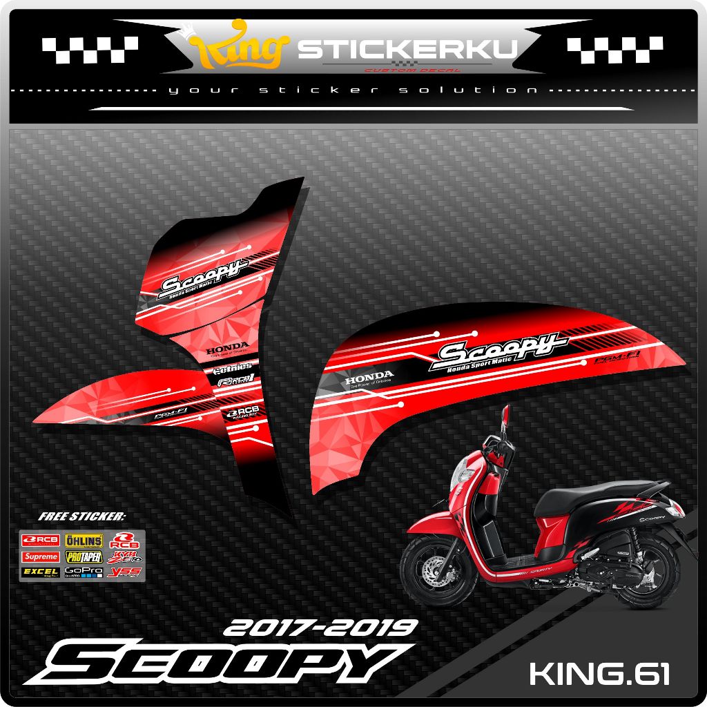 (COD) Stiker Scoopy New 2017/2020 Decal Striping Standar Scoopy New Premium Racing. KS.061