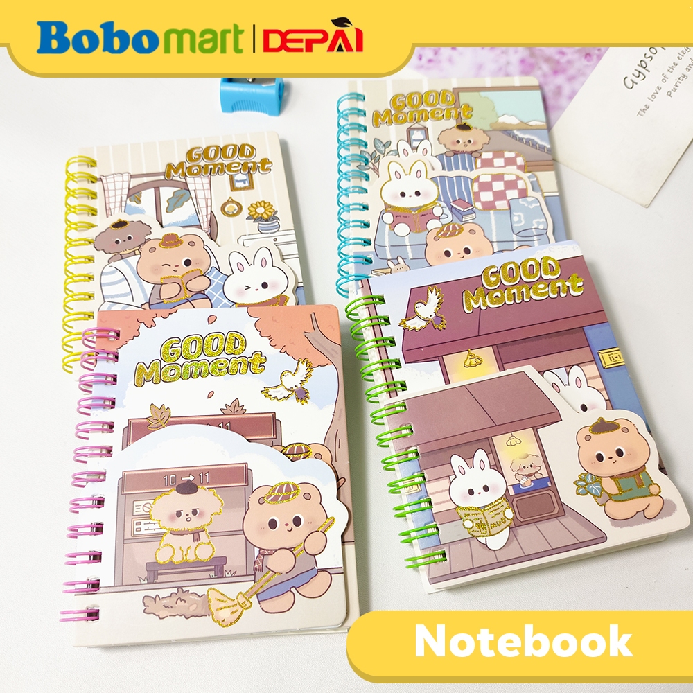 

BOBOMART Buku Tulis Catatan Bergaris Spiral Ruled Diary Fancy Notebook 85 Lembar DP-222-33