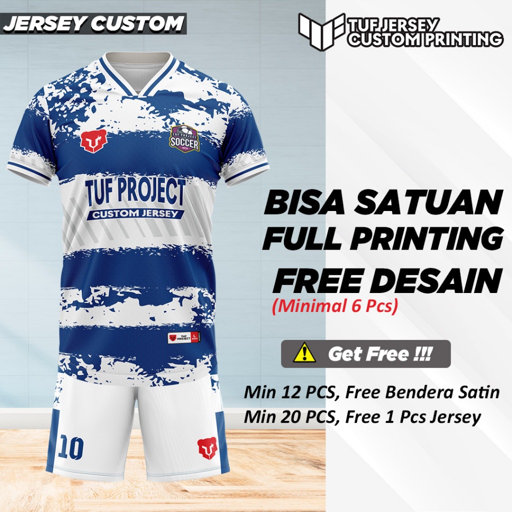Jersey Futsal Sepak Bola Voli Badminton Custom Nama Nomor Logo Full Printing Volly Volley Pramuka Ga