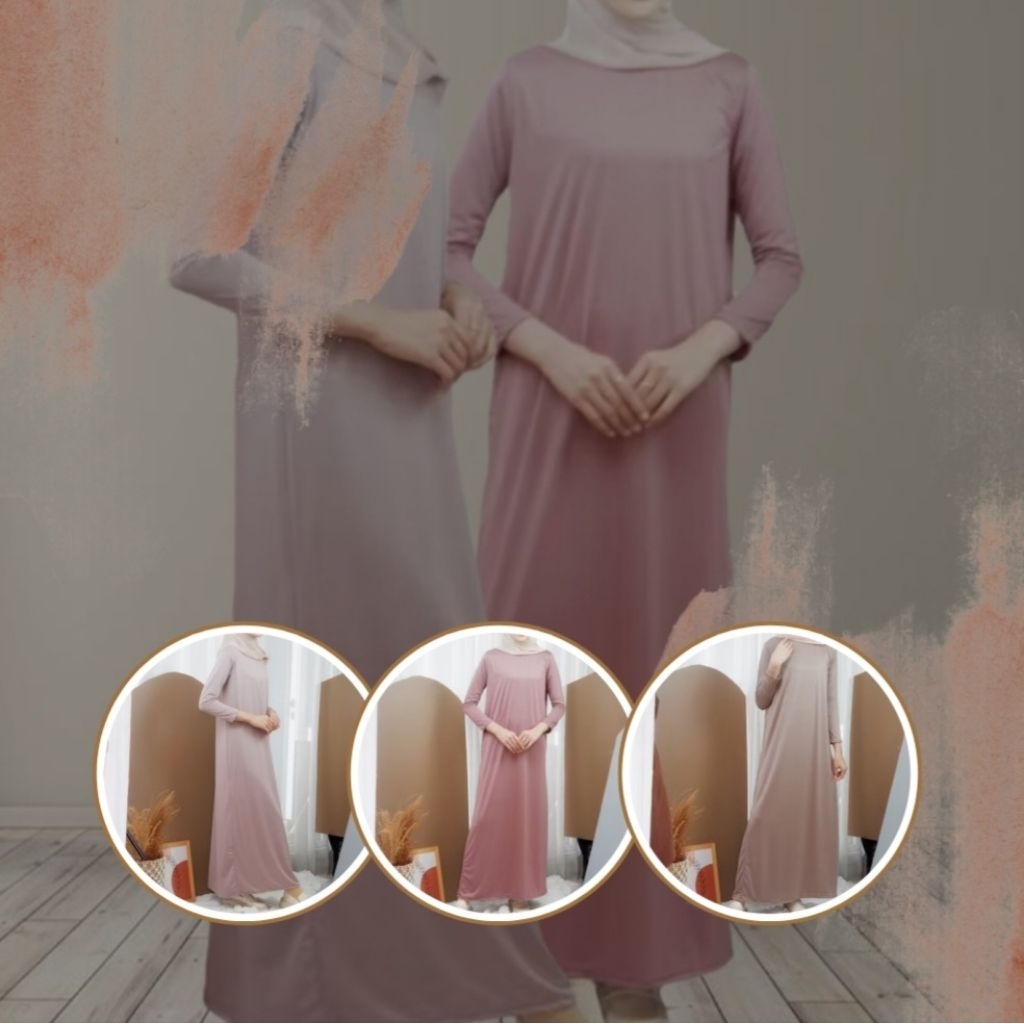 Manset Span Dress Gamis Lengan Panjang Jersey Premium
