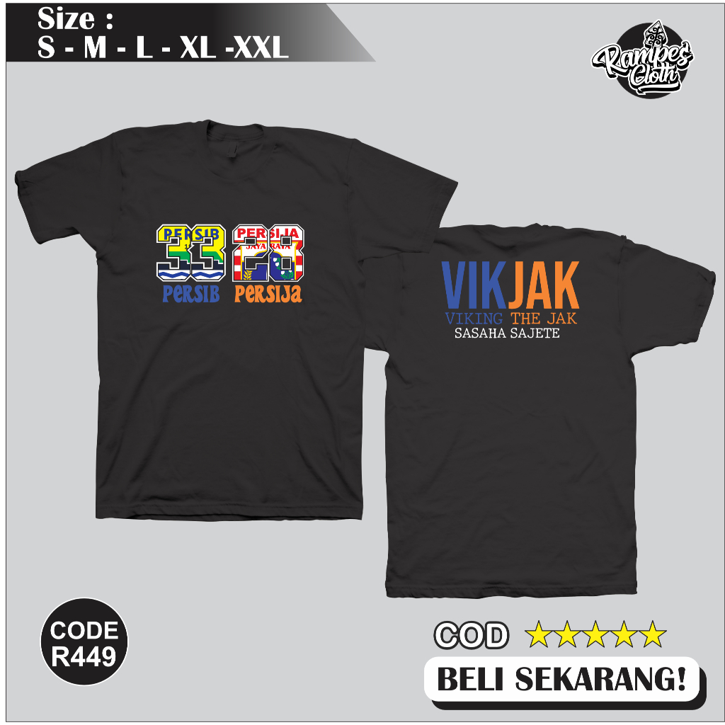 Kaos Distro VIKJAK Viking the jak - Kaos Viking Thejak - Kaos Vikjak Cotton Combed 30s R449