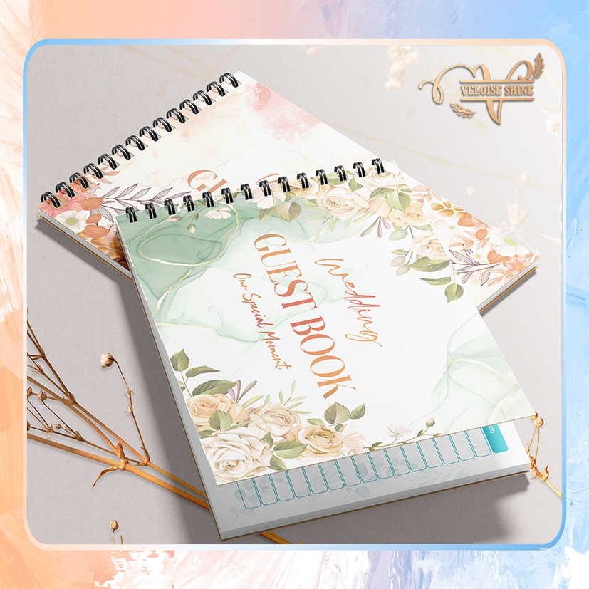 

VLSHINE Buku Tamu Undangan Pernikahan Wedding Guest Book Ukuran A4 Design Aesthetic isi 10 lbr