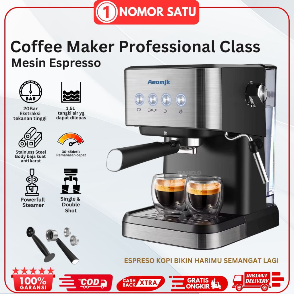 Mesin Kopi Otomatis Espresso 20 Bar Coffe Maker Profesional Express